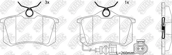 NiBK fékbetétkészlet, tárcsafék - PN0019W - TothCarparts