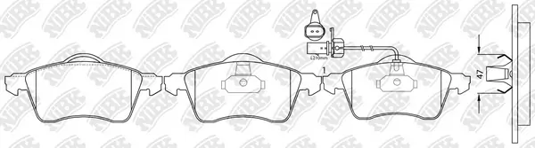 NiBK fékbetétkészlet, tárcsafék - PN0108W - TothCarparts
