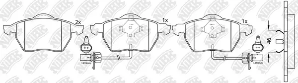 NiBK fékbetétkészlet, tárcsafék - PN0188W - TothCarparts