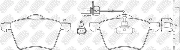 NiBK fékbetétkészlet, tárcsafék - PN0340W - TothCarparts
