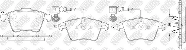 NiBK fékbetétkészlet, tárcsafék - PN0353W - TothCarparts