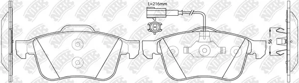 NiBK fékbetétkészlet, tárcsafék - PN0382W - TothCarparts