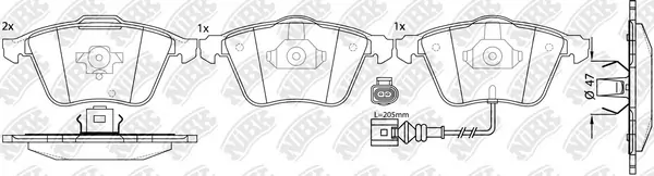 NiBK fékbetétkészlet, tárcsafék - PN0399W - TothCarparts