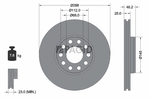 PAGID féktárcsa - 54210NHC - TothCarparts