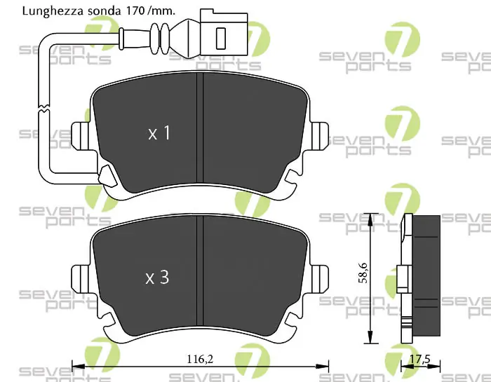 7 SEVEN PARTS fékbetétkészlet, tárcsafék - SVP22661 - TothCarparts