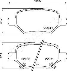 JAPANPARTS fékbetétkészlet, tárcsafék - PP-0405AF - TothCarparts