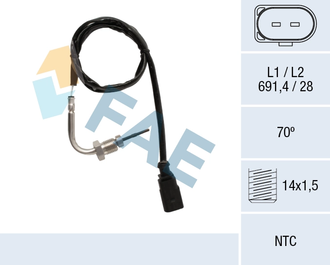 FAE Érzékelő, kipufogógáz-hőmérséklet - 68620 - TothCarparts