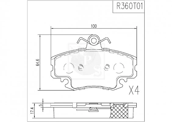NPS fékbetétkészlet, tárcsafék - R360T01 - TothCarparts