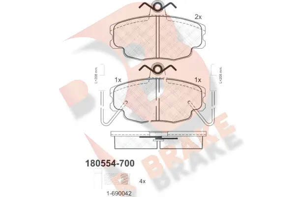R BRAKE fékbetétkészlet, tárcsafék - RB0554-700 - TothCarparts
