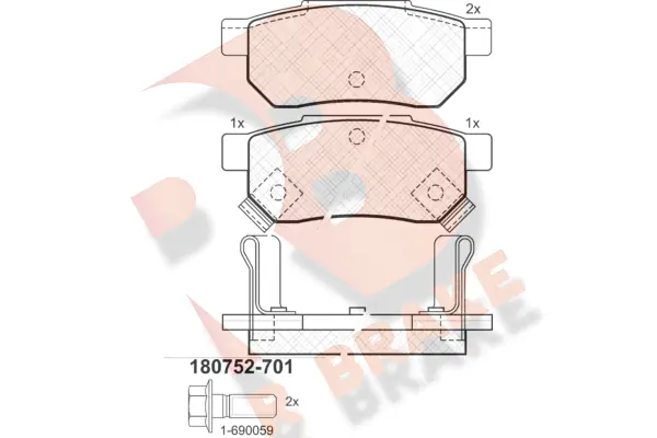 R BRAKE fékbetétkészlet, tárcsafék - RB0752-701 - TothCarparts