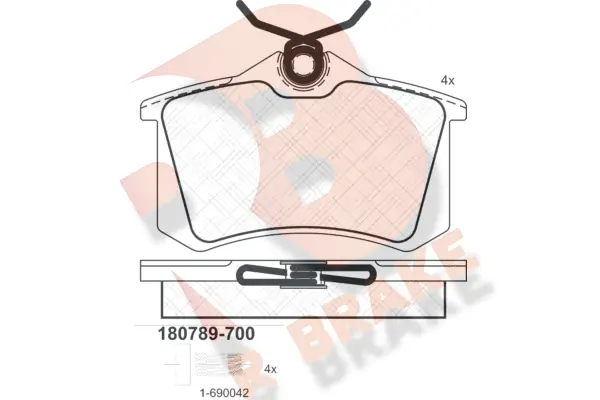 R BRAKE fékbetétkészlet, tárcsafék - RB0789-700 - TothCarparts