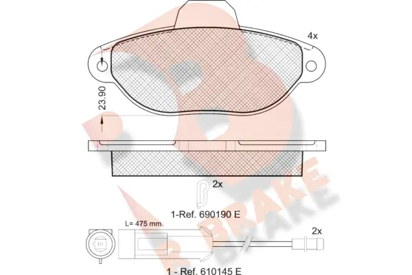 R BRAKE fékbetétkészlet, tárcsafék - RB0953 - TothCarparts