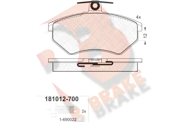 R BRAKE fékbetétkészlet, tárcsafék - RB1012-700 - TothCarparts