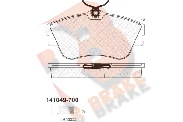 R BRAKE fékbetétkészlet, tárcsafék - RB1049-700 - TothCarparts