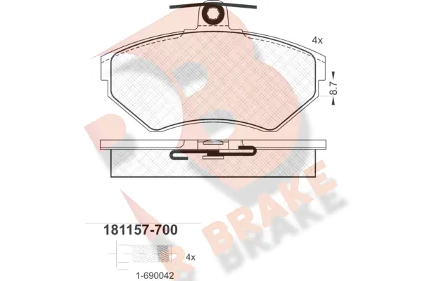 R BRAKE fékbetétkészlet, tárcsafék - RB1157-700 - TothCarparts