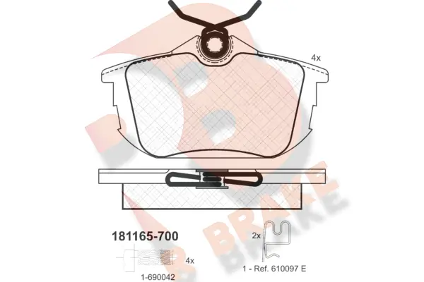 R BRAKE fékbetétkészlet, tárcsafék - RB1165-700 - TothCarparts