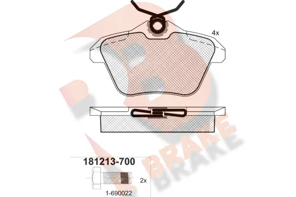 R BRAKE fékbetétkészlet, tárcsafék - RB1213-700 - TothCarparts