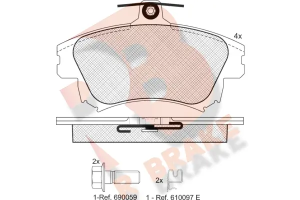 R BRAKE fékbetétkészlet, tárcsafék - RB1236-208 - TothCarparts