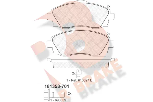 R BRAKE fékbetétkészlet, tárcsafék - RB1353-701 - TothCarparts