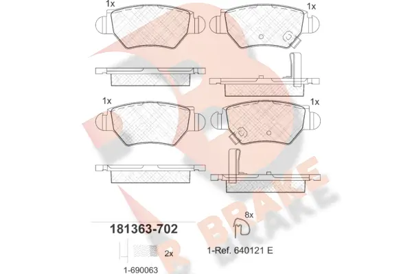 R BRAKE fékbetétkészlet, tárcsafék - RB1363-702 - TothCarparts