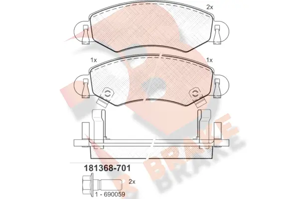 R BRAKE fékbetétkészlet, tárcsafék - RB1368-701 - TothCarparts