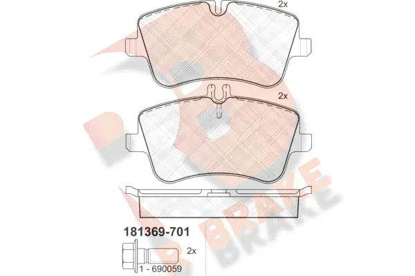 R BRAKE fékbetétkészlet, tárcsafék - RB1369-701 - TothCarparts