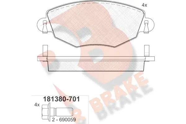 R BRAKE fékbetétkészlet, tárcsafék - RB1380-701 - TothCarparts
