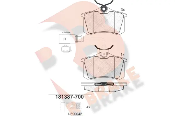 R BRAKE fékbetétkészlet, tárcsafék - RB1387-700 - TothCarparts