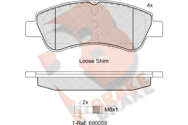 R BRAKE fékbetétkészlet, tárcsafék - RB1388-402 - TothCarparts