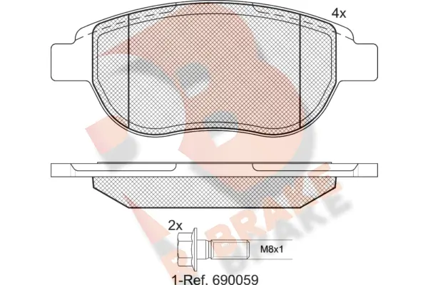 R BRAKE fékbetétkészlet, tárcsafék - RB1429-400 - TothCarparts
