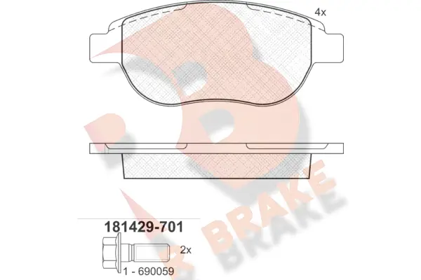 R BRAKE fékbetétkészlet, tárcsafék - RB1429-701 - TothCarparts