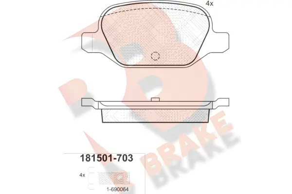 R BRAKE fékbetétkészlet, tárcsafék - RB1501-703 - TothCarparts