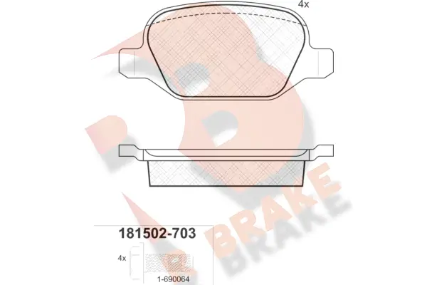 R BRAKE fékbetétkészlet, tárcsafék - RB1502-703 - TothCarparts