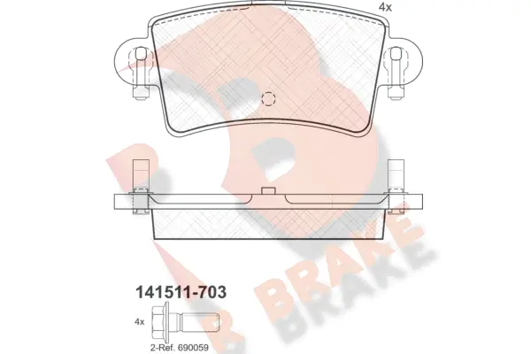 R BRAKE fékbetétkészlet, tárcsafék - RB1511-703 - TothCarparts