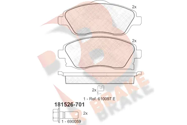 R BRAKE fékbetétkészlet, tárcsafék - RB1526-701 - TothCarparts