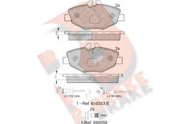 R BRAKE fékbetétkészlet, tárcsafék - RB1527-701 - TothCarparts