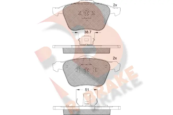 R BRAKE fékbetétkészlet, tárcsafék - RB1551 - TothCarparts
