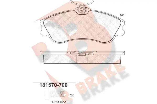 R BRAKE fékbetétkészlet, tárcsafék - RB1570-700 - TothCarparts