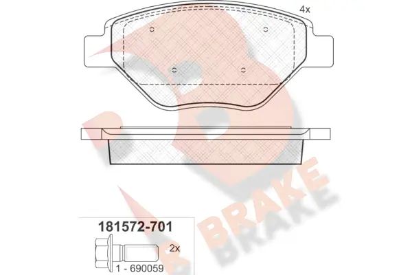 R BRAKE fékbetétkészlet, tárcsafék - RB1572-701 - TothCarparts