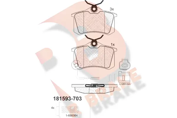 R BRAKE fékbetétkészlet, tárcsafék - RB1593-703 - TothCarparts