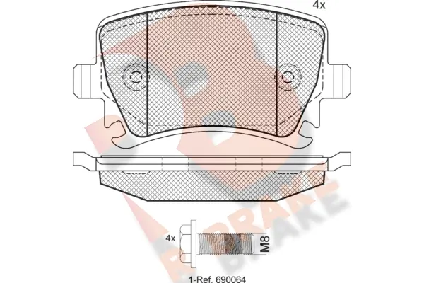 R BRAKE fékbetétkészlet, tárcsafék - RB1600-703 - TothCarparts