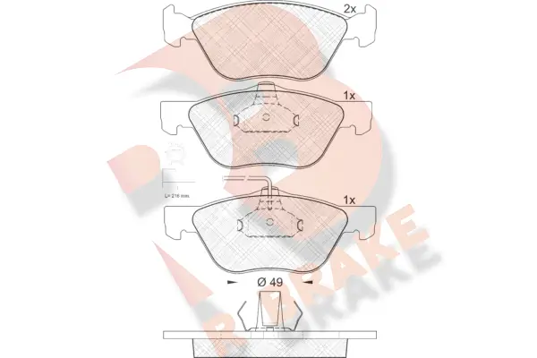 R BRAKE fékbetétkészlet, tárcsafék - RB1601 - TothCarparts
