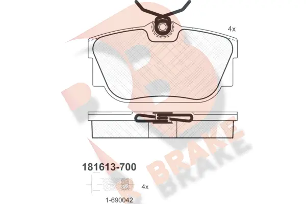 R BRAKE fékbetétkészlet, tárcsafék - RB1613-700 - TothCarparts