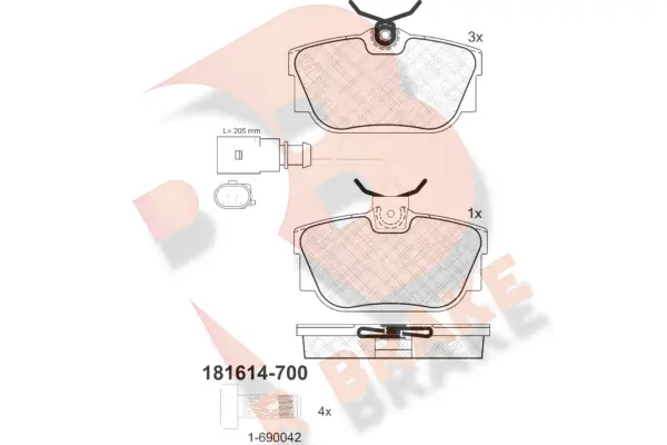 R BRAKE fékbetétkészlet, tárcsafék - RB1614-700 - TothCarparts
