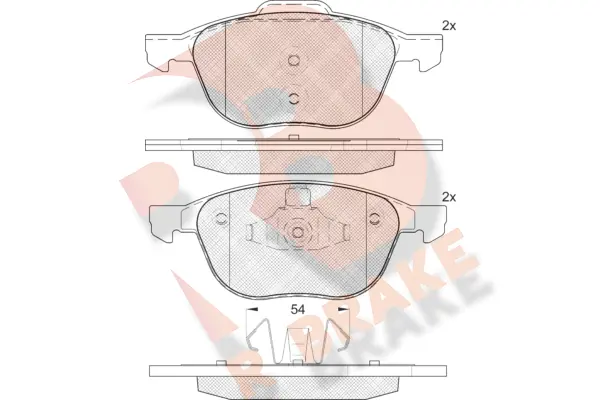 R BRAKE fékbetétkészlet, tárcsafék - RB1617-202 - TothCarparts