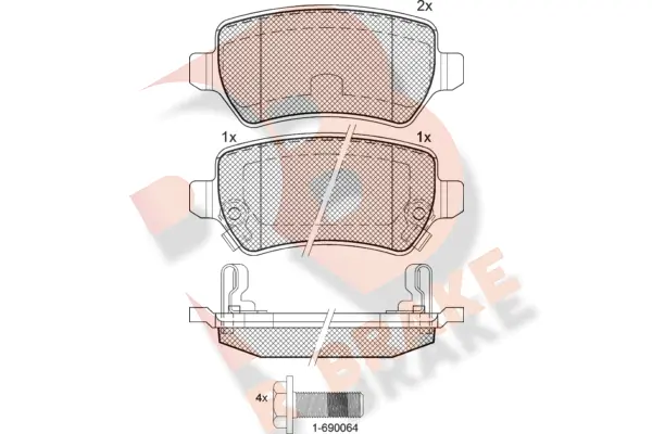 R BRAKE fékbetétkészlet, tárcsafék - RB1622-703 - TothCarparts