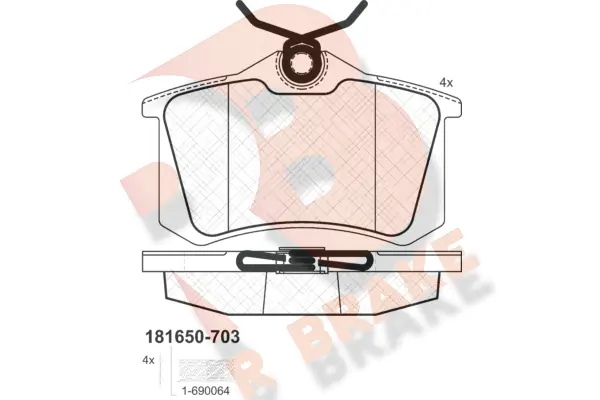 R BRAKE fékbetétkészlet, tárcsafék - RB1650-703 - TothCarparts