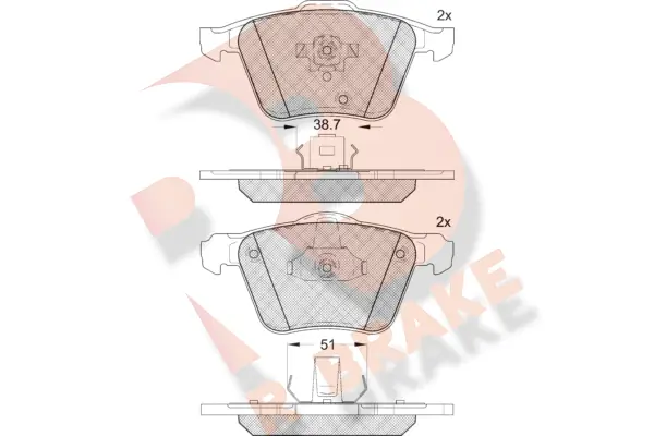 R BRAKE fékbetétkészlet, tárcsafék - RB1655 - TothCarparts