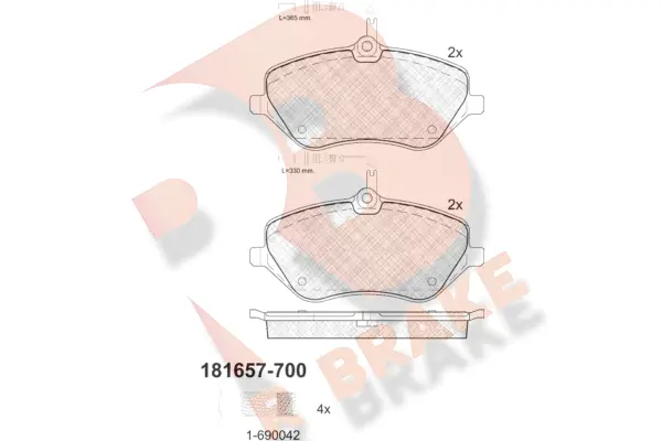 R BRAKE fékbetétkészlet, tárcsafék - RB1657-700 - TothCarparts