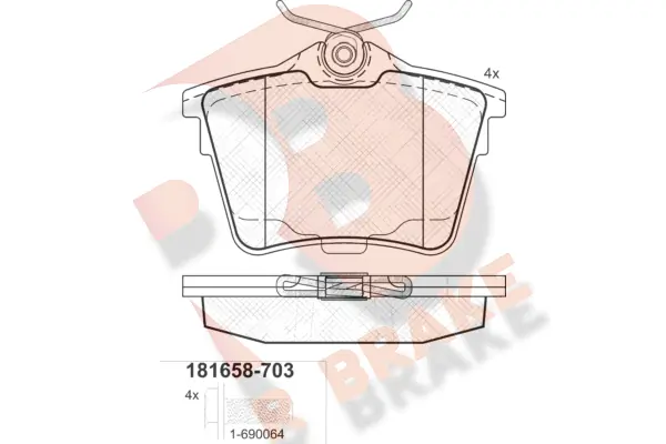 R BRAKE fékbetétkészlet, tárcsafék - RB1658-703 - TothCarparts